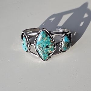 Vintage Turquoise Silver Cuff
